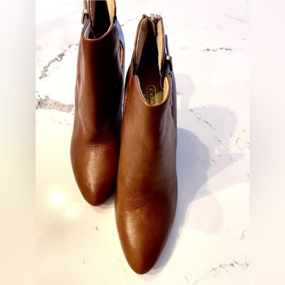 Coach 1941 Ann leather stiletto ankle boots in camel size 7 - Picture 2 of 10